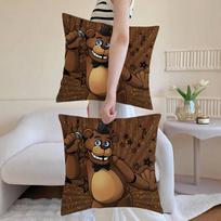 Movie Five N-Nights At F-Freddys Pillow Case Anti-Dustmite Invisible Zipper Sofa Bed Peach skin 18*18(CM)-1Pcs