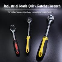 72-Tooth Ratchet Wrench Set: 1/4, 3/8, 1/2 Sizes for Quick Auto Repair, Durable Household Tool Yellow Handle Ratchet Wrench 1/4*6.35