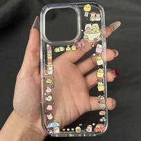 Fun and cute self-deprecating bear for iPhone17Pro 2-in-1 acrylic mobile phone case Apple 16 large hole 15 Apple 11 skaidri