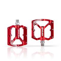 ENLEE Bicycle Pedal One-Piece CNC Aluminum Alloy Ultralight Seal Du Bearing BMX Mtb Bicycle Pedals Accessories CR-2 red