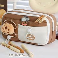 Large Capacity Pen Bag School Simplicity Pencil Case For Student Sweet Creative Design Solid Color Stationery Organizer