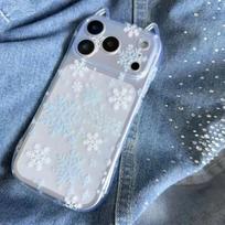 ins English Snowflake Applicable Apple 17Promax Mobile Phone Case IP15/16 Cat Ears 14 All Inclusive 13 Niche 12 IPhone17ProMax