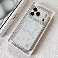 ins Korean niche stars are suitable for Apple 16/17Pro mobile phone case IP15 transparent 14 space case 13Pro soft IPhone17ProMax
