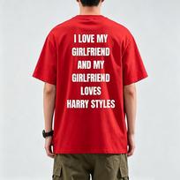 Mano draugės įsimylėjusios Harry Styles Unisex Dėžutės formos marškinėliai Madingas Dizainas Grafinis Spaudinys Medvilniniai Aukštos Kokybės Patogūs Viršutiniai Drabužiai XS raudona