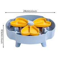 Pet Slow Feeder Bowl - Anti-Choking Bowl for Dogs & Cats, Non-Slip Puzzle Toy Rotating Anti Slip Pet Feeding Toy Food Dispenser mėlyna