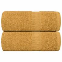 Vidaxl Ręczniki Mydlane 2 Szt. Złote 30X30 Cm 360 Gsm 100% Bawełna