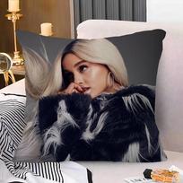 Pop Singer A-Ariana G-Grande Cushion Cover Decorative Pillow Sofa Home Decor Case Pillow Cases Peach skin 18*18(CM)-1Pcs
