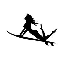 Sexy Girl Surfing Car Stickers Interesting Car Styling Vinyl Decals Black/Silver juoda