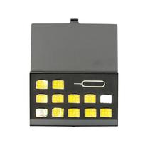 saugykla Aliuminis Nešiojamas Apple Samsung 56 mobiliojo telefono atminties SIM kortelei Storage Box Case Protector juoda