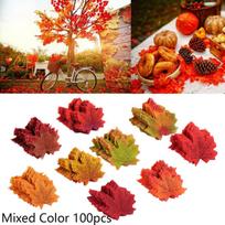 100/200 X rudens klevo lapų rudens netikro šilko amatų vestuvių dekoracijos 100pcs