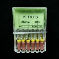 Dantų įrankiai Šaknies kanalas Endo K dildė 25mm nerūdijančio plieno Endodontiniai instrumentai Odontologas Odontologija Odontologija K File 25mm 06