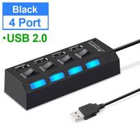 USB 2.0 šakotuvas kelių prievadų USB skirstytuvo maitinimo adapteris 4/7 prievadų kelių plėstuvų greitasis įkroviklis Mobiliojo telefono įkroviklis 4 ports juoda