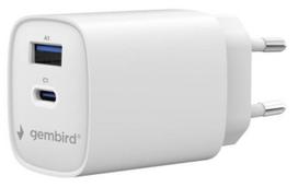 Gembird Charger 2-port 30W USB PD Fast Charger White Type-C Type-A