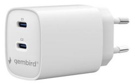 Gembird Charger 2-port 45W USB PD Fast Charger White 2xType-C