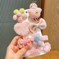 8vnt/rinkinys Mieli vaikiški plaukų segtukai pliušiniai gyvūnų lankeliai gėlėti Kawaii princesės plaukų segtukai galvos apdangalai kūdikių mergaičių vaikų plaukų aksesuarai