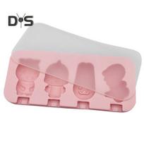 BPA Free Popsicle Mold Animal Shape Convenient Cute Ice Cube Popsicle Maker Mold rožinė