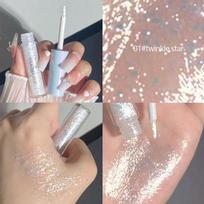 Glitter Highlighter skystas akių šešėlių akių pieštukas Patvarus vandeniui atsparus auksinis blizgesys ir blizgesys akių šilkaverpių pieštuku makiažo grožio priemonė 3pcs gray