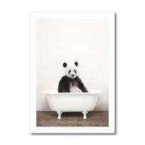Kūdikių gyvūno vonia Plakatas Žirafa Dramblys Panda Drobės Tapyba Vaikų kambarys Sienos Menas Spausdinti Paveikslėlis Vaikų vonios kambario namų dekoravimas 21x30cm No Frame