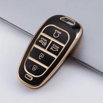 5/6/7 mygtukai TPU automobilio raktų dangtelio dėklo dangtelis, skirtas 2020 2021 Hyundai Sonata Nexo DN8 Santa Fe TM Tucson NX4 Staria Ioniq priedai 5 Buttons juoda