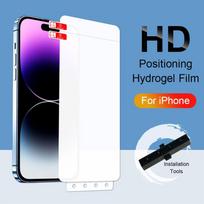Lengvas montavimas Hidrogelio plėvelė skirta iPhone 16 15 14 13 12 11 Pro Max 14 Plus X XS XR 6 6S 7 8 Visą dengiančią ekrano apsaugą Minkšta hidrogelio plėvelė 14