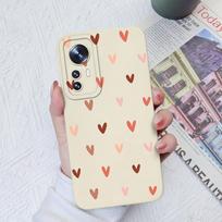 Skirta Xiaomi 10 11 12 13 Lite 10T 11T 12T 12S Ultra 11X Pro Dėklai Fashion Love Heart Camera Protection Square Skystas silikonas, skirtas Xiaomi buferiui Xiaomi Mi 11X