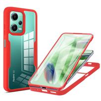 Atsparus smūgiams visiškai apsauginis dėklas, skirtas Xiaomi 13T Redmi 13C 12C 10C Note 12S 4G 12 Pro Plus 11 11S 10 10S 10A 9 9C NFC A1 Poco F5 X5 Pro 5G dvigubas dangtelis Xiaomi Mi 13 Pro raudona