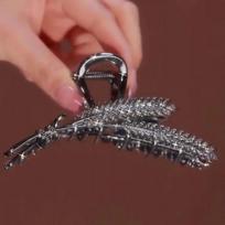 Naujas kalnų krištolu inkrustuotas kviečio varpos plaukų segtukas, subtilus didelis metalinis žandikaulio segtukas, skirtas uodegai, kasai, plaukų segtukas, madingi plaukų aksesuarai moterims