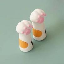 2 vnt Creative Cute Cartoon Cat Paw Silikoninis rašiklio dangtelis Pieštuko antgalis Tušinuko antgalis Nelūžtantis apsauga Kawaii Kanceliarinių prekių dekoras balta