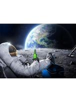 Šiuolaikinio meno astronautas ir mėnulio peizažas drobės tapyba Plakatai ir spaudiniai Lonely Space Sienos meno paveikslėliai miegamojo namų dekoravimui 21x30cm No Framed gray