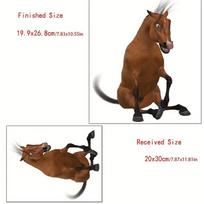 Funny Horse Self-Adhesive Wall Stickers Removable Cartoon Animal Wall Decals for Kids Room Bathroom Toilet Lid Decor Funny Horse įvairiaspalvis