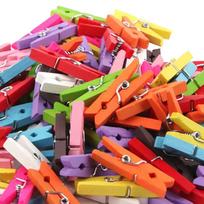 2,5 cm Mišrios medienos segtukai Mediniai segtukai Drabužių segtukai Nuotraukų popierius 100pcs orange