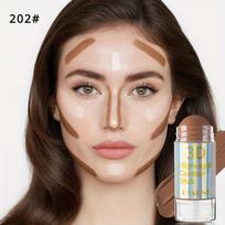Daugiafunkcinė Contouring Stick Matte Concealer Foundation Bronzer Stick Nose Shadow Stick Face Definition Solid Contouring Cream Make-up Stick 202#