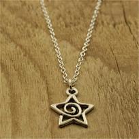 Madingi antikvariniai sidabro spalvos žvaigždžių pakabukai su kaklo karoliai moterims mielos žvaigždžių papuošalų vakarėlio dovanos chain necklace