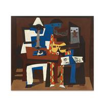 Picasso Garsūs Paveikslai „Trys muzikantai“ Sienos Dailė Abstraktaus Stiliaus Plakatai ir Spaudiniai Biurui Svetainei Namų Dekoras 20x20cm No Framed