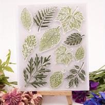 Lapų fonas Silikoninis skaidrus antspaudas Antspaudai Dekoracija Scrapbooking Senovinis skaidrus antspaudų planuotojas Šlamšto žurnalo reikmenys žalia