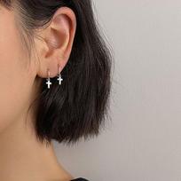 Mini kryžiuko pakabukas Cartilage lašiniai auskarai lankeliai Papuošalai moterims vyrams mergaitėms dovanos
