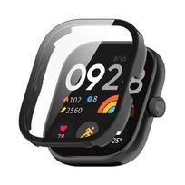Stiklas + dėklas, skirtas Xiaomi Redmi Watch 4 3, visapusiška ekrano apsauga, kietas kompiuterio buferis grūdintas stiklas, skirtas Redmi Watch 3 Active / 3 Lite Redmi Watch 4 juoda