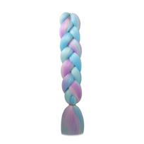 24 colių sintetinis ilgas pynimas plaukų priauginimui Jumbo Hair Ombre kelių vaivorykštės spalvų maišymo nerti plaukai moterims 24inches&1Pcs/Lot