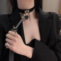 Gotikiniai diržai moterims apykaklės grandinėlė seksuali PU odinė grandinėlė pakabukas apykaklė čokeris vėrinys Cosplay aksesuarai poroms 1PC