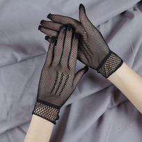 Baltos vasarinės tinklinės pirštinės: Personalizuota, elastinga, apsauga nuo saulės – puikiai tinka vestuvėms ir žvejybai. OPP Packaging juoda
