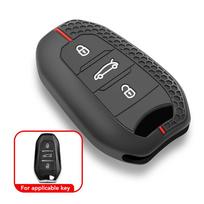 Silikoninis automobilio rakto dėklas Citroen C2 C3 C5 X7 C4 Picasso Berlingo, Peugeot 208 308 408 508 3008 4008 5008 išmaniajam raktui juoda