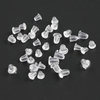 „Pasidaryk pats“ papuošalų auskarų priedai: Ekologiški silikoniniai ausų kištukai ir skaidraus plastiko ausų kištukai, apsaugantys nuo slydimo ir kritimo. 3.8*4 small ear plugs 200 pcs/pack