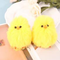 2 vnt. Velykų viščiuko raktų pakabukas pliušinis vištienos raktų pakabukas, Yellow Chick Velykų vakarėlio dekoras