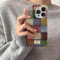 Kelių spalvų blokų telefono dėklas, skirtas Apple iPhone16 - paprastas stabilus plastikinis, atsparus kritimui telefono dėklas, skirtas iPhone Apple 16pro