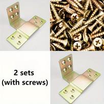 Tvirtos konstrukcijos medinio lovos rėmo metalinių dalių rinkinys - Yra 2 kabliukų, sagtelių ir varžtų komplektai, skirti lengvam surinkimui 2 Sets (with Screws)