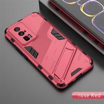 For Xiaomi Poco F5 Pro 5G Case Armor Magnetic Holder Stand Back Cover for PocoF5 Poxo Poko Little F5 F 5 Pro 5G Shockproof Coque For Poco F5 Pro 5G rožinė raudona spalva