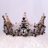 1 vnt. Karūnos torto dekoracijos Kepimo dekoracijos Mini karūna Plastikinis torto viršus Krištolinė perlinė tiara Vaikų plaukų papuošalai Torto dekoracijos ruda