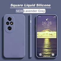 For Honor 200 Pro Case Liquid Silicone Camera Lens Protector Phone Case For Honor 200 Pro Honor200 Pro 200Pro 5G Soft Back Cover For Honor 200 5G levandų pilka spalva