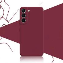 Luxury Square Liquid Silicone Cases for Samsung Galaxy S21 FE S22 Plus Ultra 5G 360 Soft Phone Back Covers Armor Coque Samsung S21 5G vyno raudonos spalvos