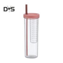 700 ml puodelis su šiaudeliu, su sulankstomu šiaudeliu, įmontuotu filtru, arbatos dėžute, lengvai valomas, universalus gėrimų puodelis su šiaudeliu 700ML rožinė